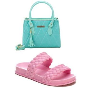 Imagem de Bolsa Feminino Lançamento + Sandalia Rasterinha Feminina leve confortavel-Feminino