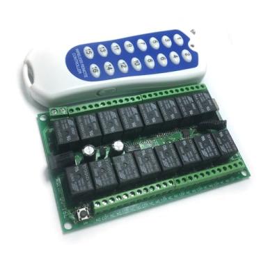 Imagem de Interruptor de controle remoto sem fio 16-CH receptor de relé RF Mod Transmissor + Receptor