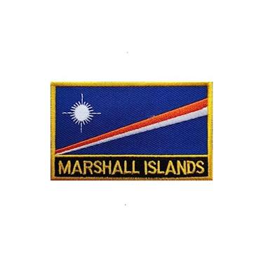 Imagem de Ruoming 1 PÇ Patch de bandeira Marshall bordado a ferro ou costurado em bordado tático militar nacional Marshall (Marshall)