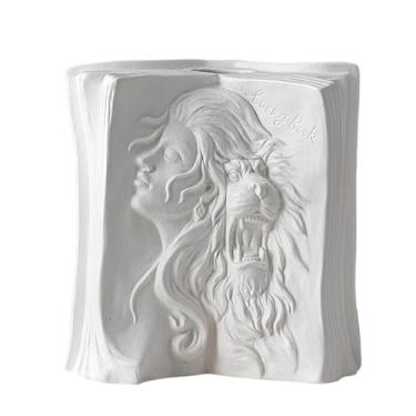 Imagem de Suporte de livro criativo, vaso corporal de cerâmica, estante de livros para casa, decoração de mesa - Beast