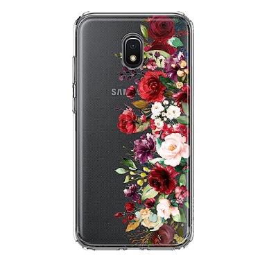 Imagem de Mundaze - Capa para Samsung Galaxy J7 2018 Star/Crown/Aura Slim Hybrid à prova de choque capa protetora resistente TPU macio capa protetora para celular - vermelho verão aquarela floral buquês flores