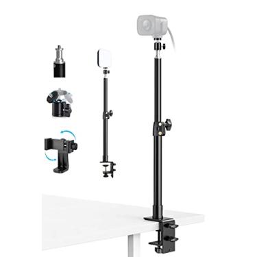 Imagem de AceTaken Suporte de webcam com grampo de mesa compatível com webcams e luzes Logitech StreamCam C920x Brio C922x C930e C925e C615