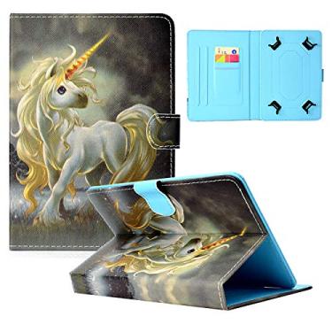 Imagem de Dteck Capa universal para tablets de tamanho de tela de 7,9 a 8,4 polegadas - Capa de couro fólio com suporte para Lenovo Tab M8/Galaxy Tab 20.3 cm 21.3 cm /Fire HD 8/Onn 20.3 cm /Android 10 11 12