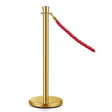 Imagem de MICHELANGELO Pedestal Premium Organizador Separador de Fila Dourado com Cordão Vermelho 1,50 Metros Anti-Oxidante