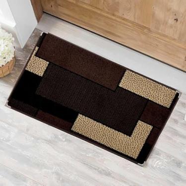 Imagem de Tapete Sisal Capacho Porta Entrada Antiderrapante 80x50cm (Geométrico Aveludado)
