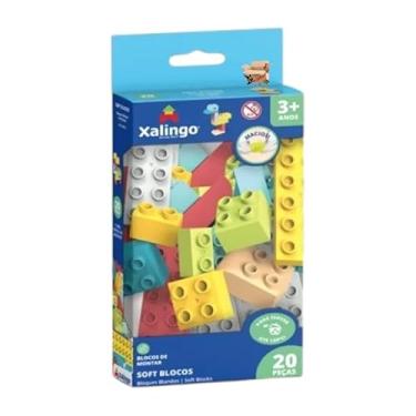 Imagem de Brinquedo Pedagógico Educativo Blocos De Montar Macio Para Bebês Soft 20 Peças (Soft 20 Peças)