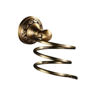 Imagem de Conjunto de acessórios de banheiro de alumínio de latão, gancho para robe, suporte de papel, barra de toalha, cesta de sabão, montagem de banheiro, rack de secador de cabelo