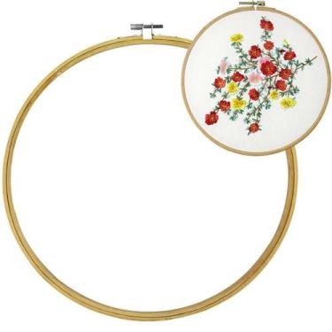 Imagem de Bastidor Bambu Com Tarraxa Bordado Manual Ponto Russo 25cm - Evolvere,