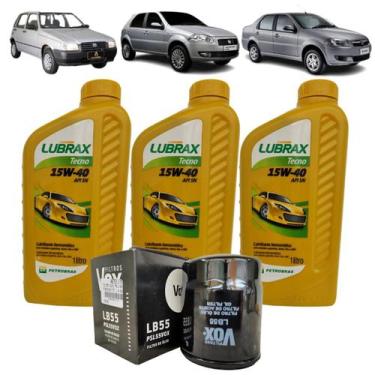 Imagem de Kit Troca Óleo Motor 15w40 Uno Siena Palio Fire 1.0 1.3 1.4 - LUBRAX V
