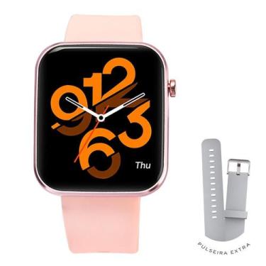 Imagem de SmartWatch Kabum smart 500, Rosé, Pulseira Extra Cinza, Compatível IoT