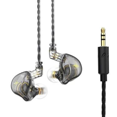 Imagem de Fones De Ouvido QKZ ZXT S/ MICROFONE Universal 3.5mm Esporte, Cinza