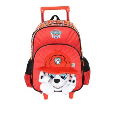 Imagem de Mochila de Rodinhas Sem Alça Luxcel Patrulha Canina Vermelho