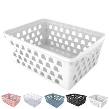 Imagem de Cesto Organizador Multiuso Decorativo Grande Retangular Alto PP - Unin