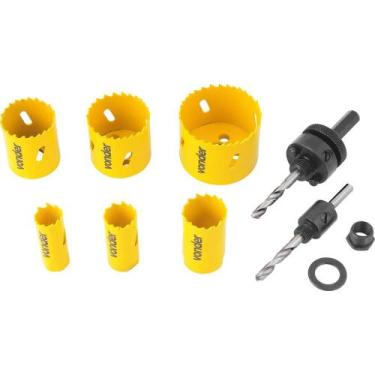Imagem de Jogo Serra Copo Aço Rápido 19-57mm Bimetálica Para Metal Com - Vonder