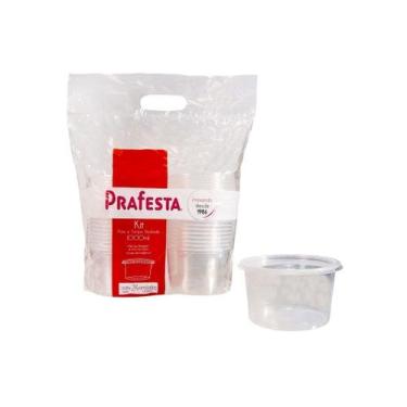 Imagem de Pote redondo para Bolo de Pote 1000 Ml com tampa C/8x24 Un (PRAFESTA)