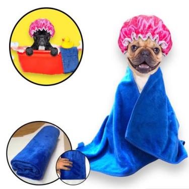 Imagem de Toalha Banho Cachorro Gato Pet Super Absorção 400gsm 40x60cm - JS