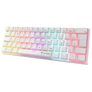 Imagem de Teclado 60% Mecânico Gamer Switch Red Anti-Ghosting Função Macro + Software USB ABNT2 292x105mm Clanm (Snow Walker Branco)