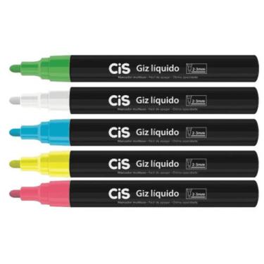 Imagem de Giz Liquido c/5 Cores Neon Cis !