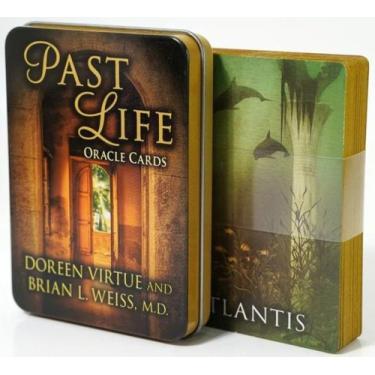 Imagem de Past Life Oracle Cards Em Lata Com Bordas Douradas Oráculo Das Vidas P