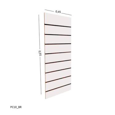 Imagem de Painel Canaletado em Mdf 0,91 x 0,45m - Branco - LM Balcoes