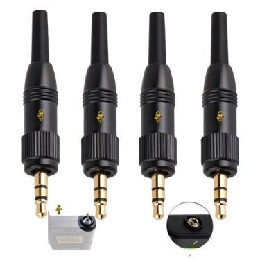 Imagem de Kit Com 04 Conectores P2 Stereo Com Rosca Para Sistema Sennheiser Sony