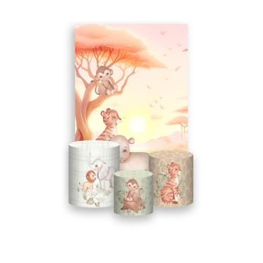 Imagem de Painel De Festa Vertical 1,50 x 2,20 + Trio De Capas Cilindro - Safari