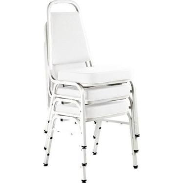Imagem de Kit com 3 Cadeiras Empilháveis Linha Hotel Plus Branco - Design Office