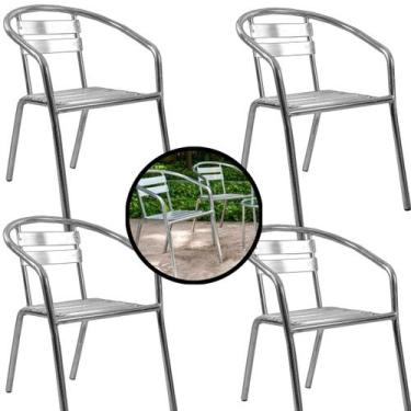Imagem de Kit 4 Cadeiras Alumínio Área Externa Varanda Jardim Jogo Cadeira Leve 