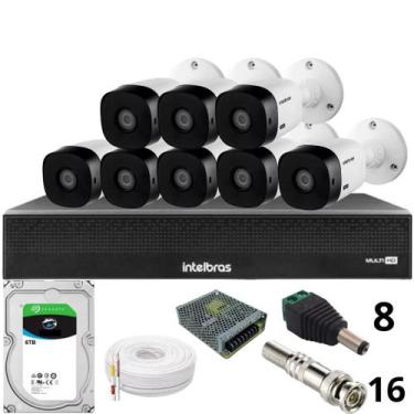 Imagem de Kit 8 Câmeras Intelbras 1120b Full Hd Dvr Mhdx 1016-c Intelbras Com De