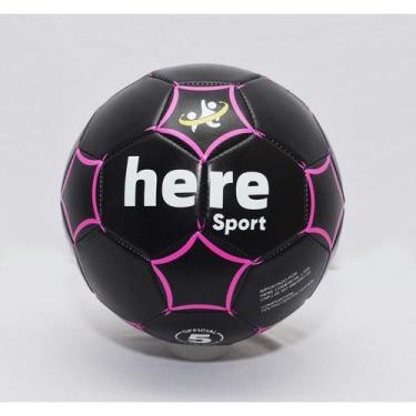 Imagem de Bola de futebol couro tpu  tamanho oficial 5 cor preto 3 mm - HERE SPO