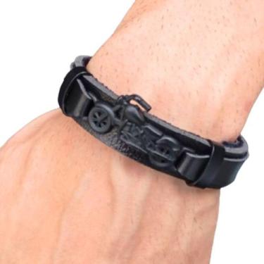 Imagem de Pulseira Moto All Black Motoclube Rock - Bicudos Acessorios
