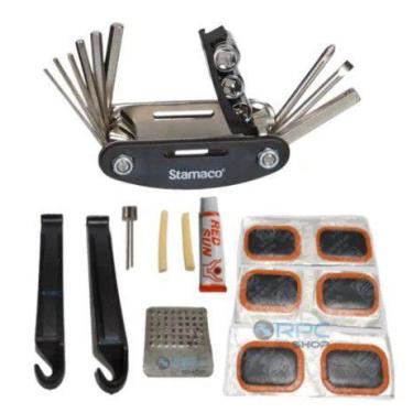 Imagem de Kit Ferramentas Chave Canivete Bike Bicicleta Reparo Portatil Leve MTB