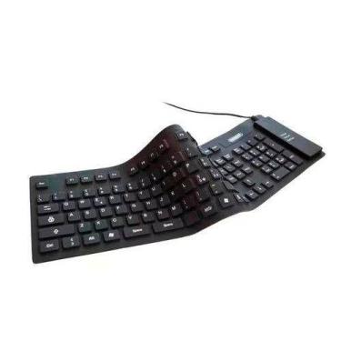Imagem de Teclado Dobrável Flexível De Silicone Usb 108 Teclas À Prova dagua Pre