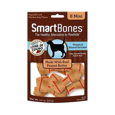 Imagem de Osso Smartbones Mini Sabor Manteiga de Amendoim para Cães - 127g