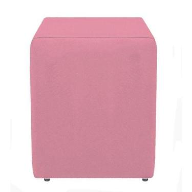 Imagem de Puf Puff Banquinho Dado Quadrado Decorativo Suede Rosê - Decore.Com