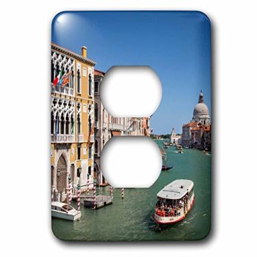 Imagem de 3dRose Lsp_206570_6 Vaporetto táxi aquático ao longo do Grand Canal, Veneza, Itália Tampa de 2 tomadas