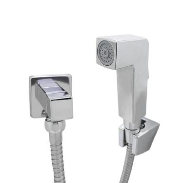 Imagem de Ducha Higiênico Chuveirinho Gatilho Quadrado Square Metal Quadrado Lux