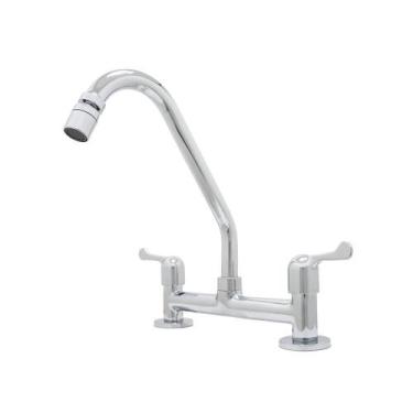Imagem de Torneira Misturador Cozinha Bancada Mesa Pia Bica Móvel com Articuláve