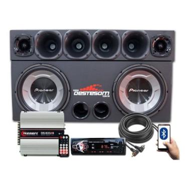 Imagem de Caixa Carro Som Taramps 2 Pioneer Bluetooth Corneteira Sub - Oestesom