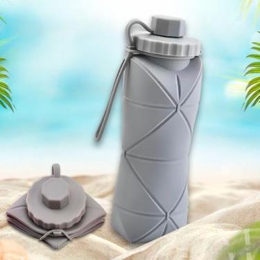 Imagem de Garrafa Dobrável 600ml Perfeita Para Academia Leve e Compacta - DESERT
