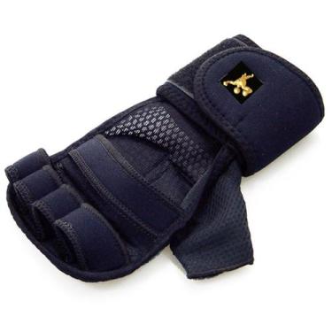 Imagem de Luva Fitness Gold Sports de Neoprene c/ Polegar e Munhequeira, Preto, 