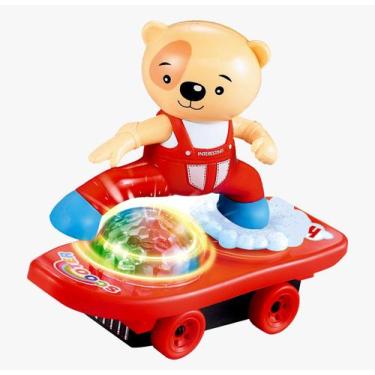 Imagem de brinca brilha urso skate com luz (1 unidade) - Royal Toys, Marrom