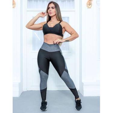 Imagem de Conjunto Feminino Fitness com Calça Legging e Top com Bojo - Fitmoda, 