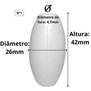 Imagem de Kit 10 Boia de Pesca para Rede Corvina Cortiça Flutuador Isopor - BRAF