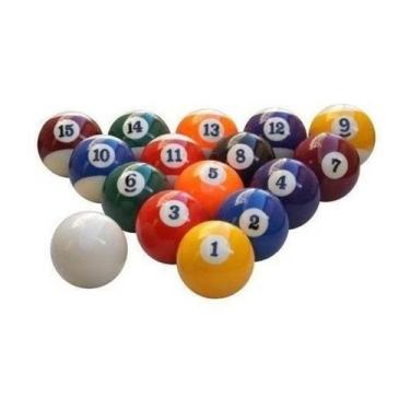 Imagem de Jogo de Bola de Sinuca Bilhar Numerada com Faixa Importada - Tacolândi