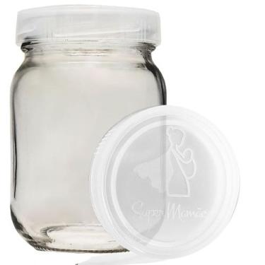 Imagem de Potes Vidro para Armazenar Leite Materno Vidro Liso 200ml 24UND - Supe