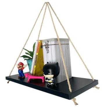 Imagem de Prateleira De Canto MDF Com Corda de Sisal Individual - CORES - Lalu e