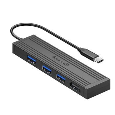 Imagem de SmartQ Hub USB-C 4 em 1 com porta HDMI 4K, 3 portas USB 3.0, transferência de dados de alta velocidade e saída de vídeo HD para MacBook, Chromebook, Dell XP e mais