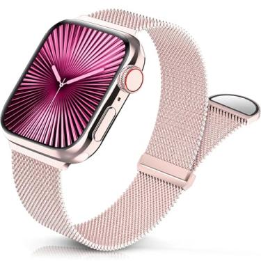 Imagem de Sunnywoo Pulseiras de malha milanesa compatível com Apple Watch Ultra 2 séries 10, 9, 8, 7, 6, SE, 5, 4 e 3 de 42 mm, 44 mm, 45 mm, 46 mm, 49 mm, 38 mm, 40 mm e 41 mm