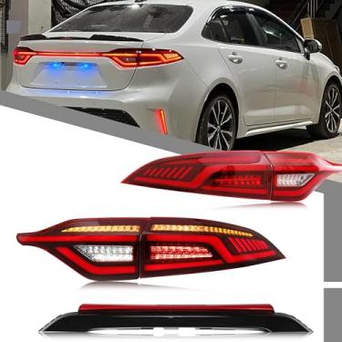 Imagem de Conjunto de luzes traseiras de LED compatível com Toyota Corolla 2020-2025 Sedan Start-up Animação sequencial Luzes traseiras acessório [com luz do meio]